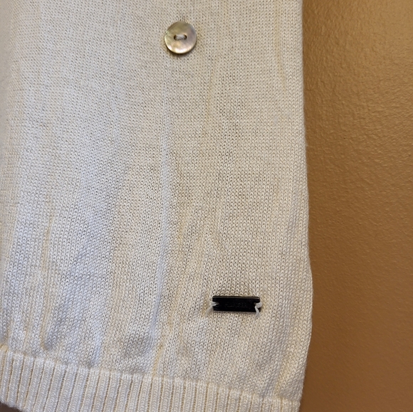 Tommy Hilfiger. Deep v-neck light silk knit sweater. Off white. M. - Picture 4 of 6
